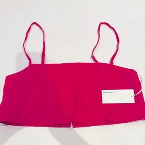 Reformation Fuchsia Linen Top